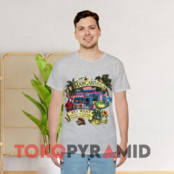 Jimmy Buffett Margaritaville 20th Anniversary Double Sided T-shirt 2 Jimmy Buffett Margaritaville 20th Anniversary Double Sided Grey T shirt Front