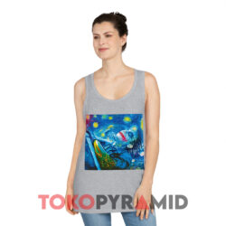 Joker Starry Night Art Shirt 3 Joker Starry Night Art Grey Tank Top