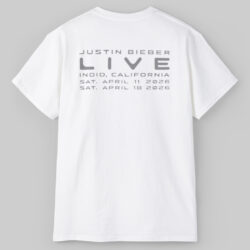Justin Bieber Coachella 2026 Merch Live In Indio California T shirt