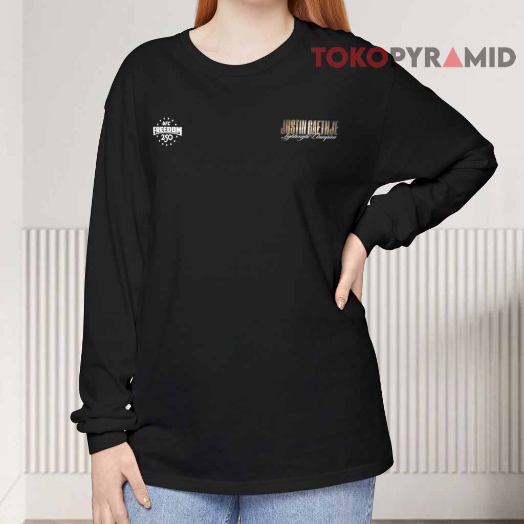 Justin Gaethje UFC Freedom 250 Champion Boxy Long sleeved Front Justin Gaethje UFC Freedom 250 Champion Boxy Long sleeved Front