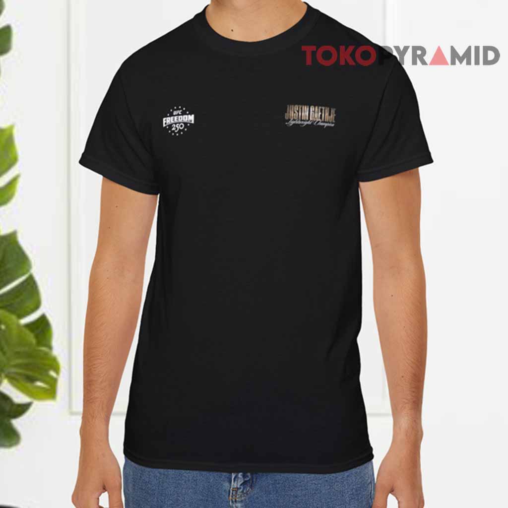 Justin Gaethje UFC Freedom 250 Champion Boxy T Shirt Front Justin Gaethje UFC Freedom 250 Champion Boxy T Shirt Front