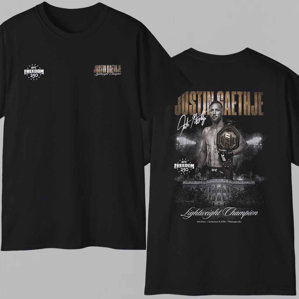 Justin Gaethje UFC Freedom 250 Champion Boxy T shirt Justin Gaethje UFC Freedom 250 Champion Boxy T shirt