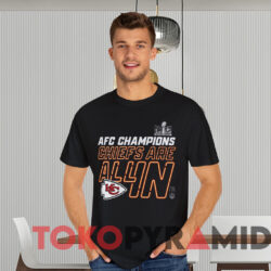Kansas City Chiefs 2023 Afc Champions Chiefs Are All In Shirt Black T shirt