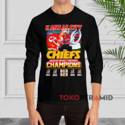Kansas City Chiefs Champions Back 2 Back Mascot Shirt 4 Kansas City Chiefs Champions Back 2 Back Mascot Black Long sleeved