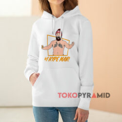 Kansas City Chiefs Jason Kelce Number 1 Hype Man Pose White Hoodie
