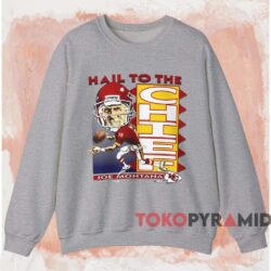 Kansas City Chiefs Joe Montana Caricature Shirt 3 Kansas City Chiefs Joe Montana Caricature Shirt Grey Sweatshirt