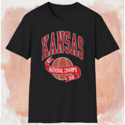 Kansas Jayhawk 1987 1988 National Champs Shirt Black T shirt