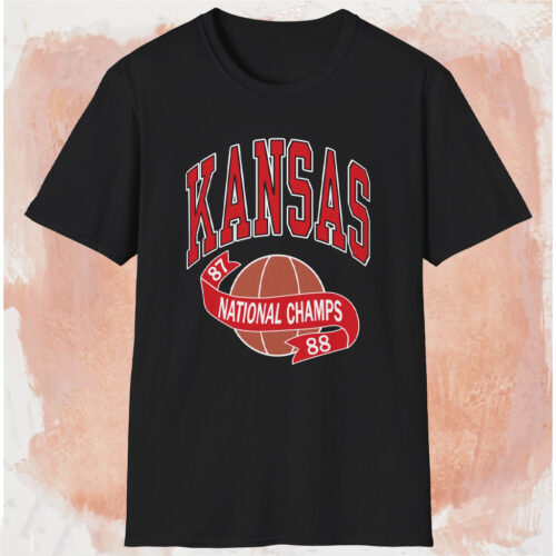 Kansas Jayhawk 1987 1988 National Champs Shirt Black T shirt Kansas Jayhawk 1987 1988 National Champs Shirt Black T shirt