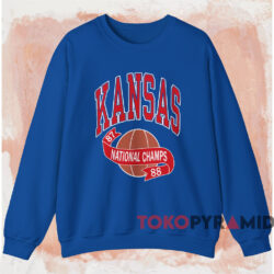 Kansas Jayhawk 1987 1988 National Champs Shirt 3 Kansas Jayhawk 1987 1988 National Champs Shirt Blue Sweatshirt