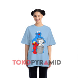 KAWS x Sesame Street Companion Trash Can Shirt 4 Kaws X Sesame Street Companion Trash Can Blue T shirt