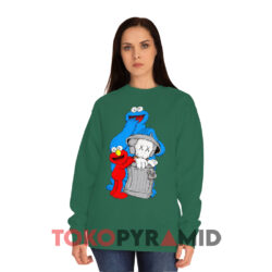 KAWS x Sesame Street Companion Trash Can Shirt 3 Kaws X Sesame Street Companion Trash Can Green Sweatshirt