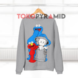 KAWS x Sesame Street Companion Trash Can Shirt 2 Kaws X Sesame Street Companion Trash Can Grey Sweatshirt