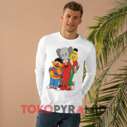 KAWS x Sesame Street Family Collab Shirt 3 Kaws X Sesame Street Family Collab White Long sleeved
