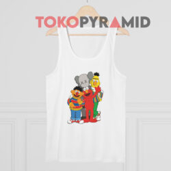 Kaws X Sesame Street Family Collab White Tank Top