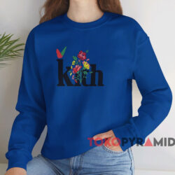 Kith Begonia Floral Serif Logo T-shirt 4 Kith Begonia Floral Serif Logo T shirt Blue Sweatshirt