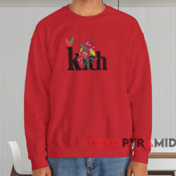 Kith Begonia Floral Serif Logo T-shirt 3 Kith Begonia Floral Serif Logo T shirt Red Sweatshirt
