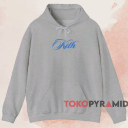 Kith Cursive Logo T shirt Grey Hoodie
