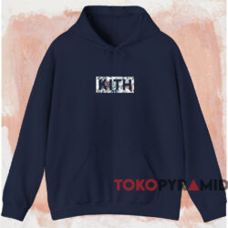 Kith Floral Classic Logo Shirt Navy Hoodie