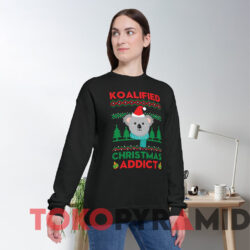 Koalified Christmas Addict Koala Christmas Sweatshirt Black Sweatshirt
