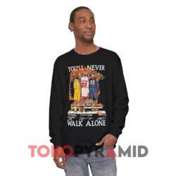 Kobe Bryant Michael Jordan Lebron James You'll Never Walk Alone Black Long sleeved