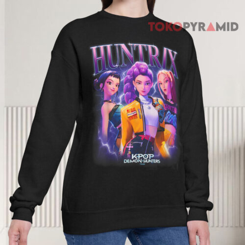 Kpop Demon Hunters Huntrix Heartthrob Black Sweatshirt Kpop Demon Hunters Huntrix Heartthrob Black Sweatshirt