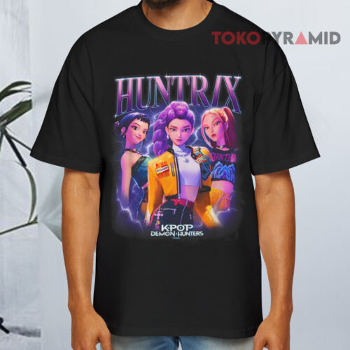 Kpop Demon Hunters Huntrix Heartthrob Black T shirt Kpop Demon Hunters Huntrix Heartthrob Black T shirt