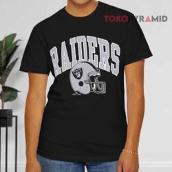 La Raiders Nfl Football Helmet Black T shirt