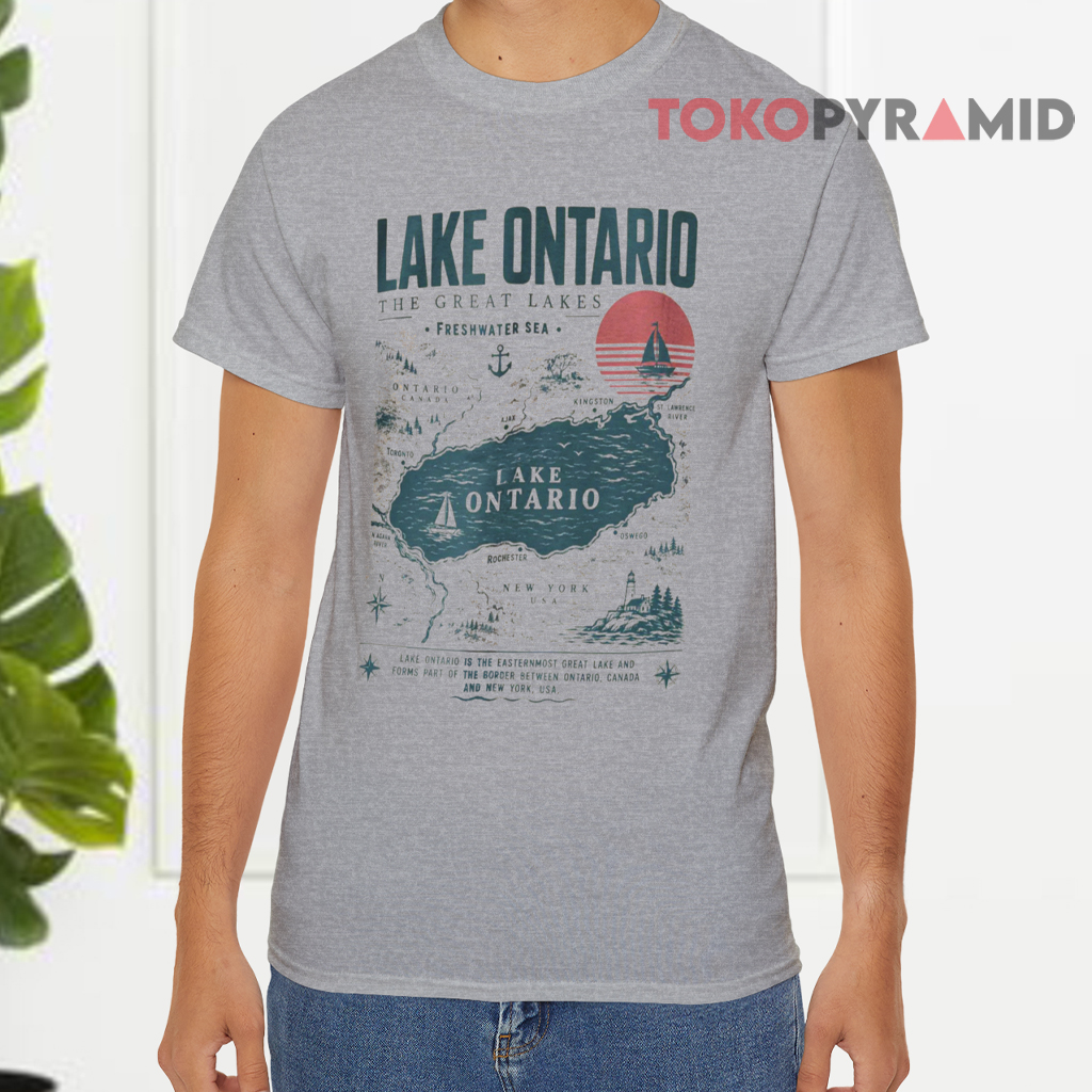 Lake Ontario Vintage Map & Great Lakes T Shirt Lake Ontario Vintage Map & Great Lakes T Shirt