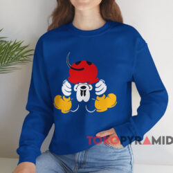 Large Upside Down Mickey Mouse T-shirt 4 Large Upside Down Mickey Mouse T shirt Blue Sweatshirt