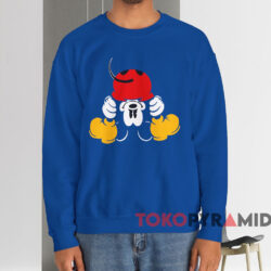 Large Upside Down Mickey Mouse T-shirt 3 Large Upside Down Mickey Mouse T shirt Blue Sweatshirt