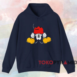 Large Upside Down Mickey Mouse T-shirt 2 Large Upside Down Mickey Mouse T shirt Navy Hoodie