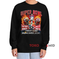 Las Vegas Super Bowl Lviii 49ers Vs Chiefs Allegiant Stadium Black Long sleeved