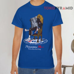 LeBron James Philadelphia 76ers Royal Caricature T shirt
