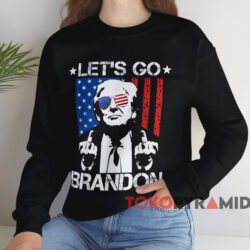 Let's Go Brandon Trump Middle Finger Flag Shirt 4 Let's Go Brandon Trump Middle Finger Flag Shirt Black Sweatshirt