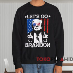 Let's Go Brandon Trump Middle Finger Flag Shirt 3 Let's Go Brandon Trump Middle Finger Flag Shirt Black Sweatshirt