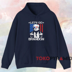 Let's Go Brandon Trump Middle Finger Flag Shirt 2 Let's Go Brandon Trump Middle Finger Flag Shirt Navy Hoodie