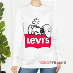 Levi's Peanuts Snoopy And Woodstock Shirt 4 Levi's Peanuts Snoopy And Woodstock White Long sleeved