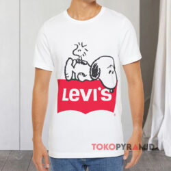 Levi's Peanuts Snoopy And Woodstock White T shirt