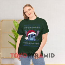 Lilo Stitch Ugly Christmas Green T shirt