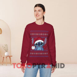 Lilo Stitch Ugly Christmas Red Sweatshirt