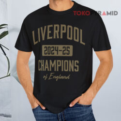 Liverpool 2024 25 Champions Of England Black T shirt