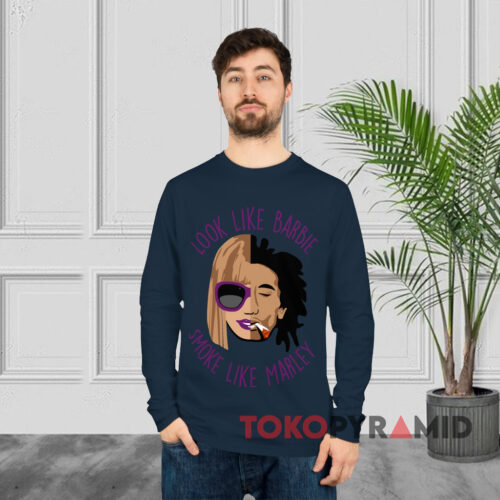 Look Like Barbie Smoke Like Marley Navy Long sleeved Look Like Barbie Smoke Like Marley Navy Long sleeved