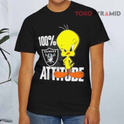 Looney Tunes Tweety Raiders 100% Attitude Black T shirt