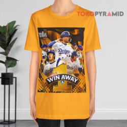Los Angeles Dodgers 1 Win Away World Series 2024 Champions Yellow T shirt