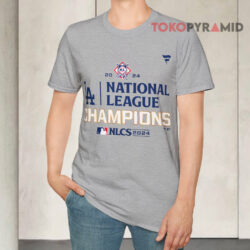 Los Angeles Dodgers 2024 National League Champions Grey T shirt