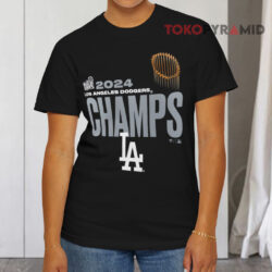 Los Angeles Dodgers 2024 World Series Champions Name & Number T shirt Front