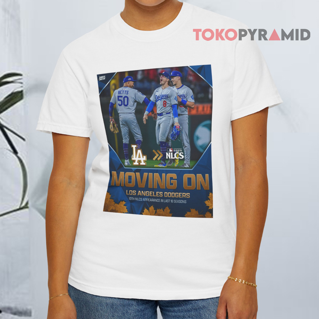 Los Angeles Dodgers 2025 Moving On Nlcs White T shirt Los Angeles Dodgers 2025 Moving On Nlcs White T shirt