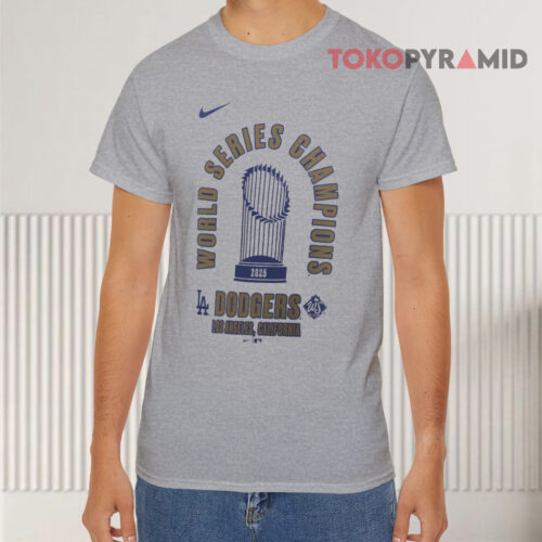 Los Angeles Dodgers 2025 World Series Champions Grey T shirt
