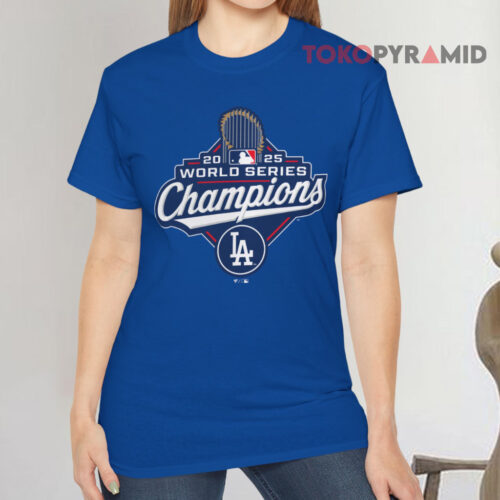 Los Angeles Dodgers 2025 World Series Champions Logo Blue T shirt Los Angeles Dodgers 2025 World Series Champions Logo Blue T shirt