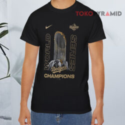 Los Angeles Dodgers 2025 World Series Champions Raise The Trophy Black T shirt
